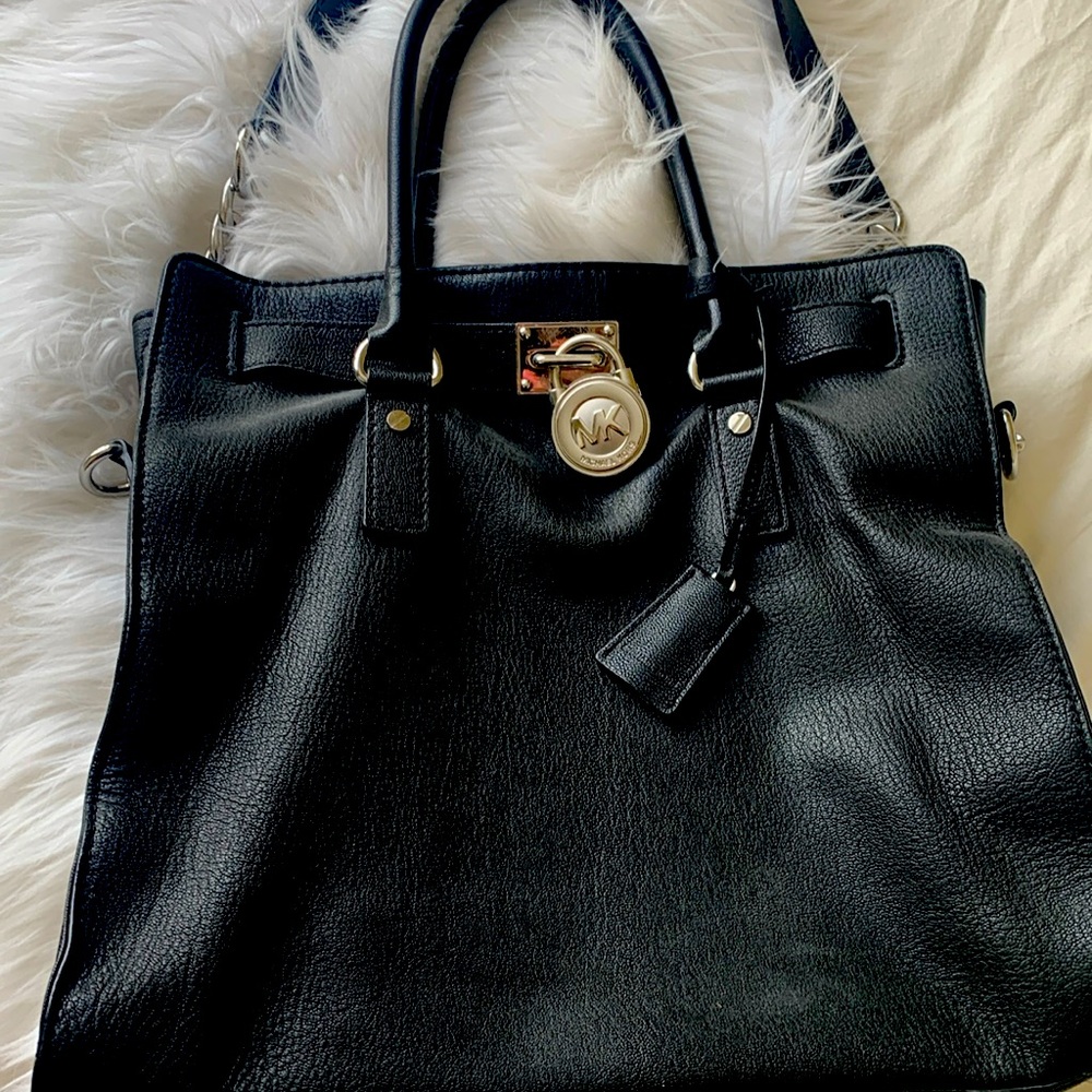 Michael kors handbag in leather and silver chain / leather strap